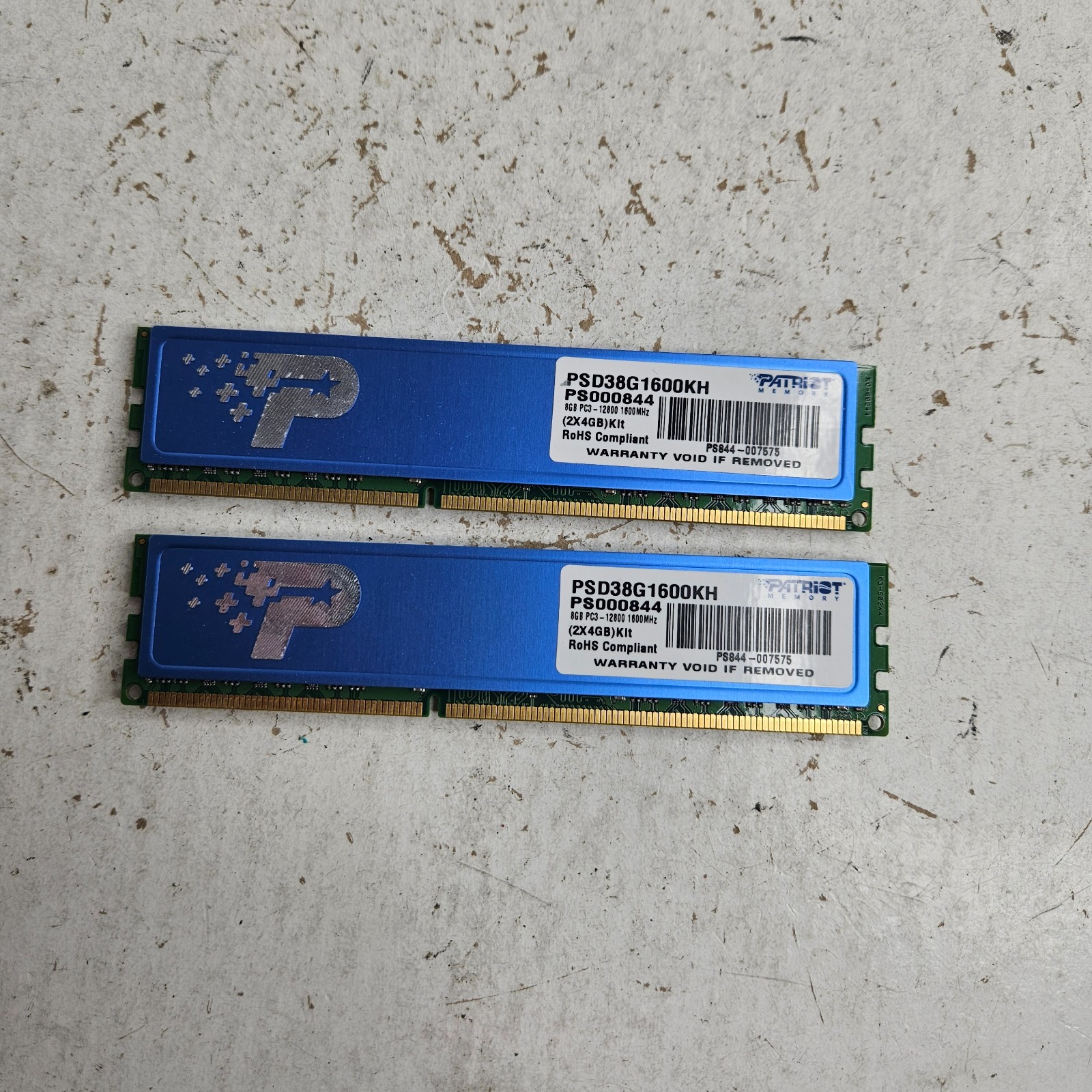 Patriot 8gb (2x4gb) Ddr3-1600 Pc3-12800 PSD38G1600KH Ddr3 Desktop Ram