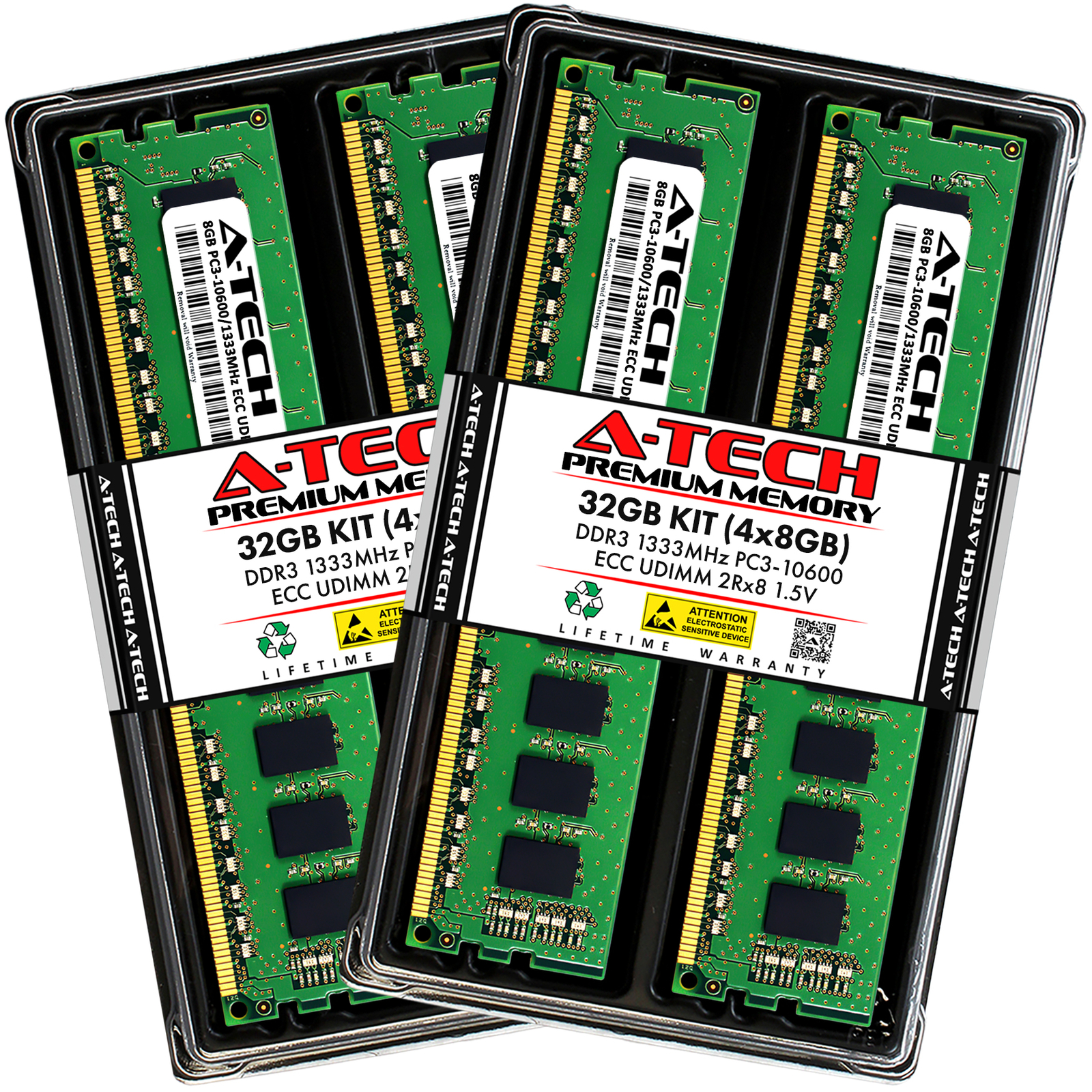 32GB 4x 8GB PC3-10600E ECC UDIMM ASUS RS100-E8-PI2 Memory RAM