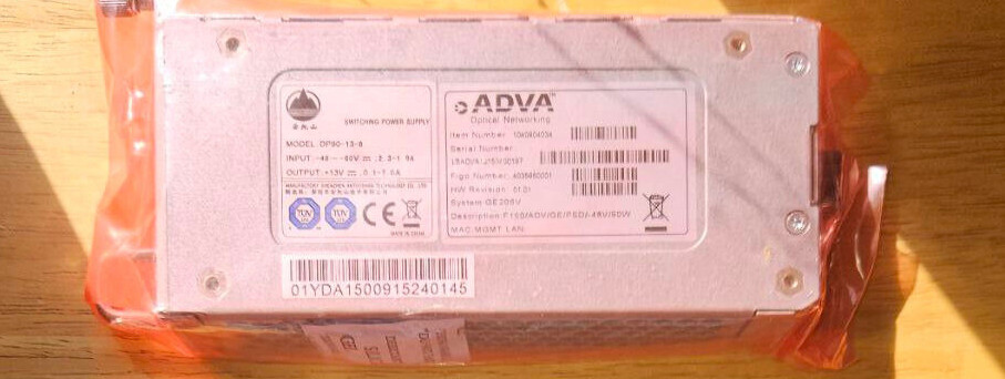 ADVA DP90-13-B 90W -48V DC Power Supply Module – PSU 1040904034 (UNUSED, NEW)