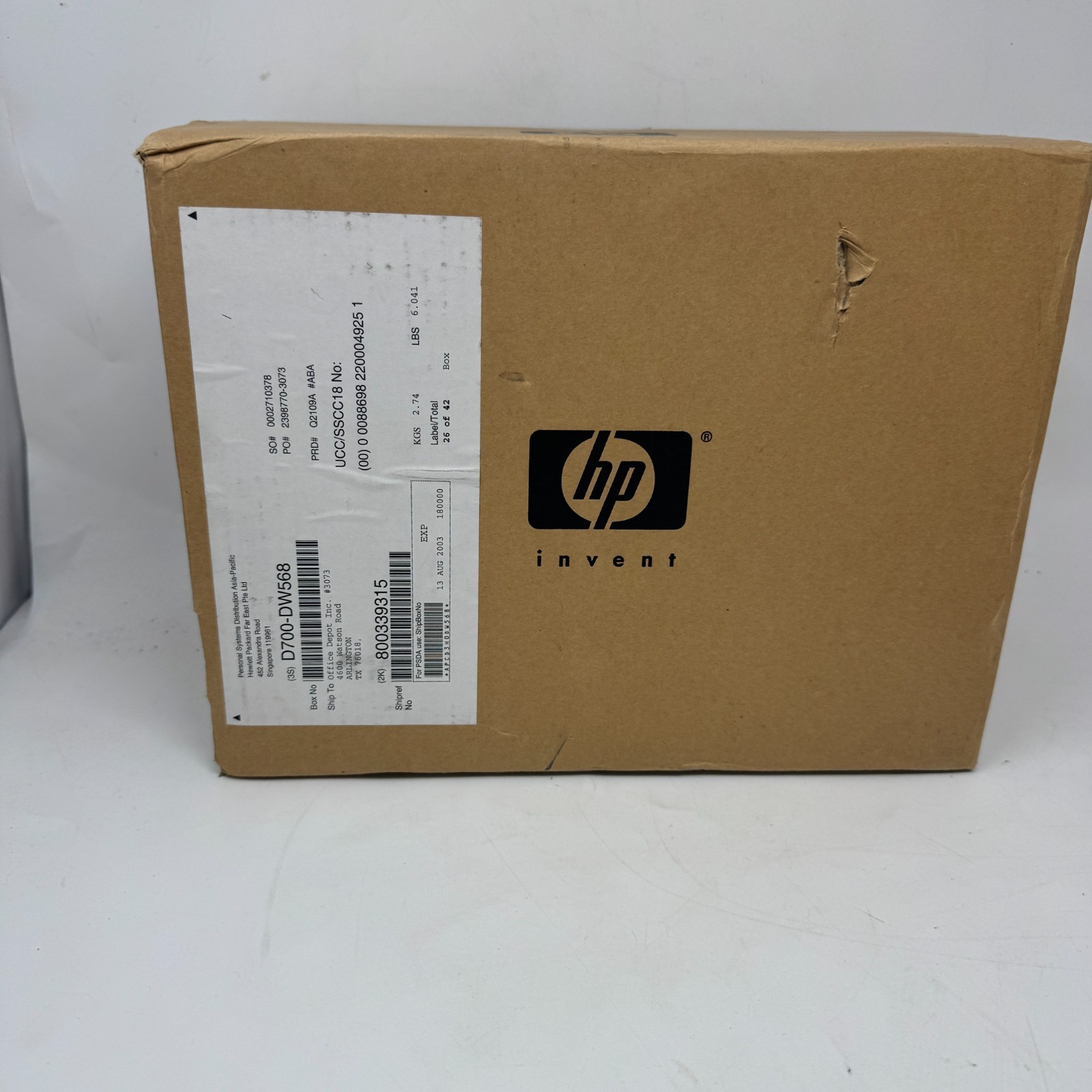 NEW HP Hewlett Packard DVD 300E DVD Writer DVD300e FireWire USB IEEE-1394 Q2109A