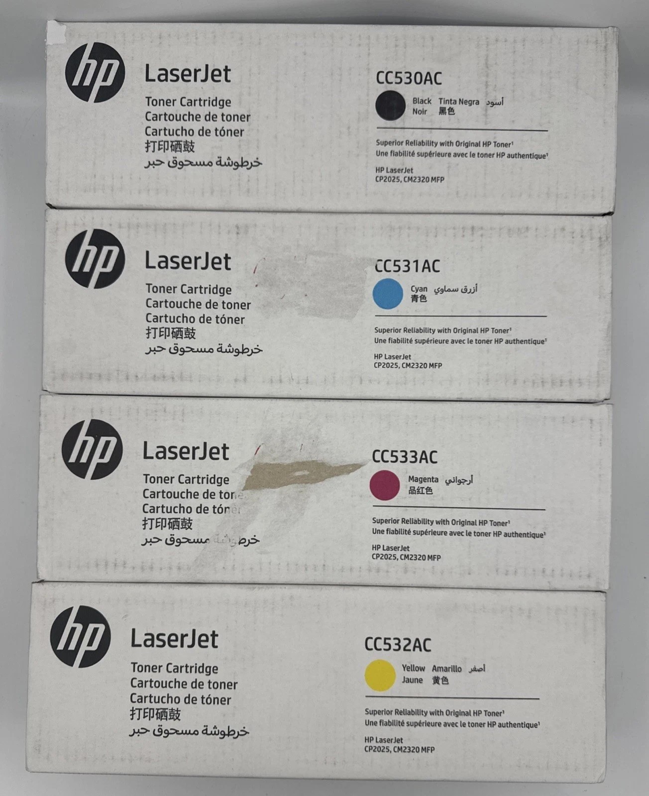 HP 304A CC530AC-531AC-532AC-533AC Toner Set LaserJet CP2025 CM2320 Genuine -CMY