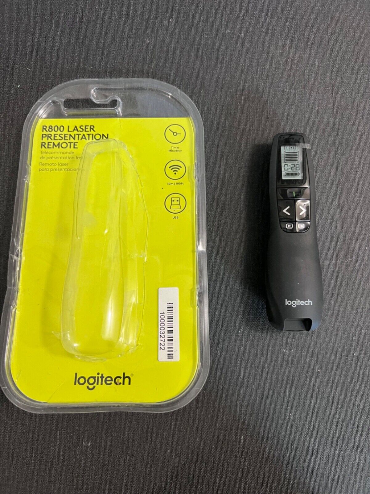 Logitech R800 Laser Presentation Remote Control Black No Dongle