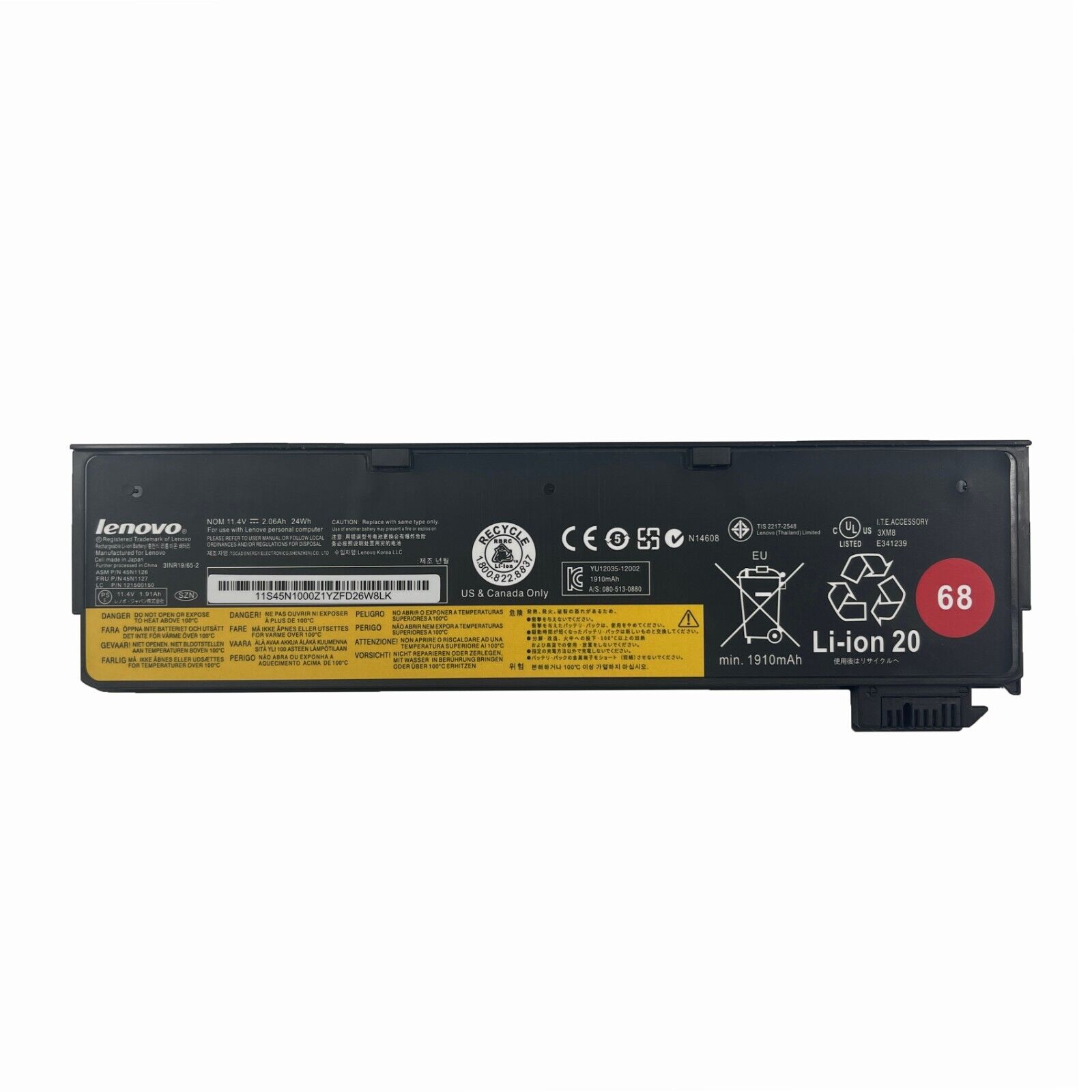 68 Genuine 24WH Battery For Lenovo Thinkpad X240S X260 W550 T450S T440S 45N1775