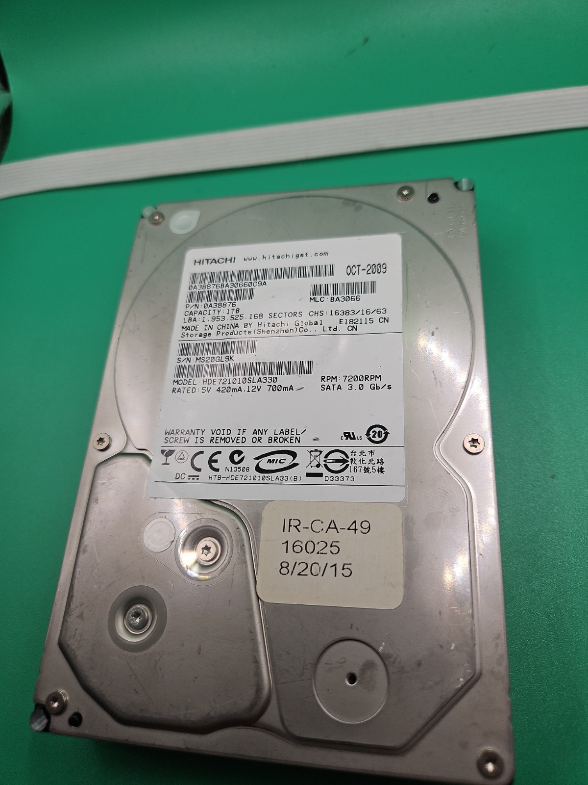  Hitachi HDE721010SLA330 Deskstar E7K1000 1TB 7200RPM SATA 3Gbps 32MB Cache 3.5