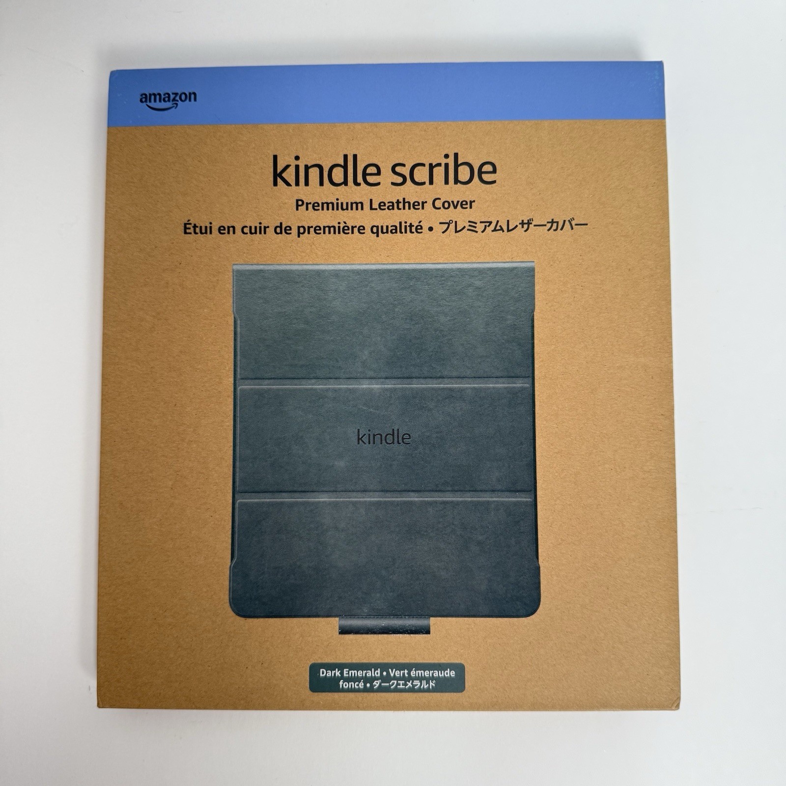 Genuine Amazon Premium Leather Cover for Kindle Scribe (2024) Dark Emerald