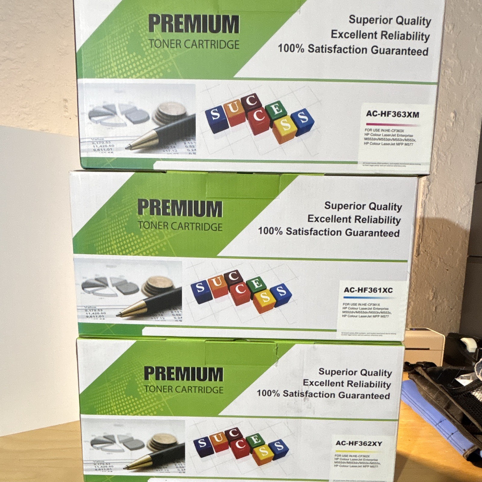 3-Pack Premium Compatible AC-HF361XC/362XY/363XM C/Y/M Laser Toner for HP M577