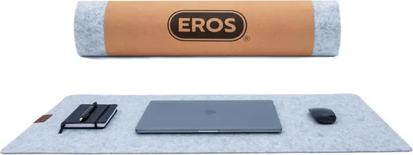 EROS Office Products Non-Slip Felt Desk Mat (Light Gray, XL) 35.4" x 17.7"  New