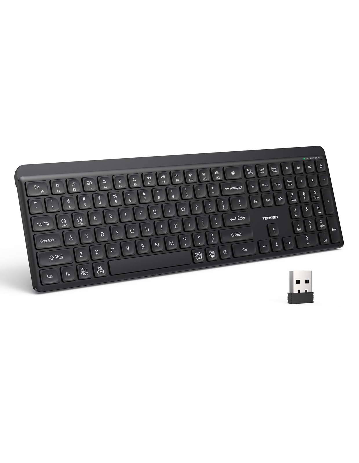 Best TECKNET Bluetooth Keyboard Rechargeable, 2.4G Wireless Keyboard, Full-Size