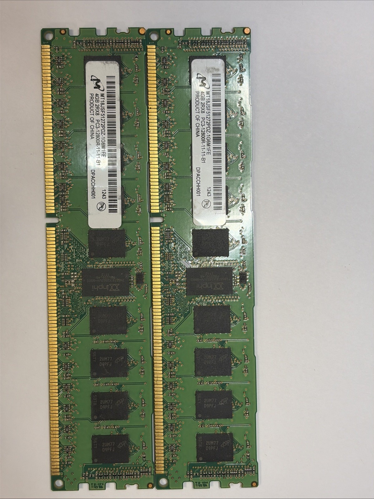 ✅ Gordon Gekko Holdings 2x Micron 4GB DDR3-1600 ECC RDIMM Kit (MT18JSF51272PDZ)