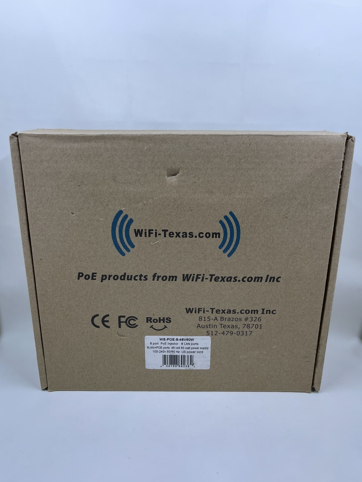 Wifi-Texas WS-POE-8-48V60W PoE Injector for VOIP & IP Cameras - NEW
