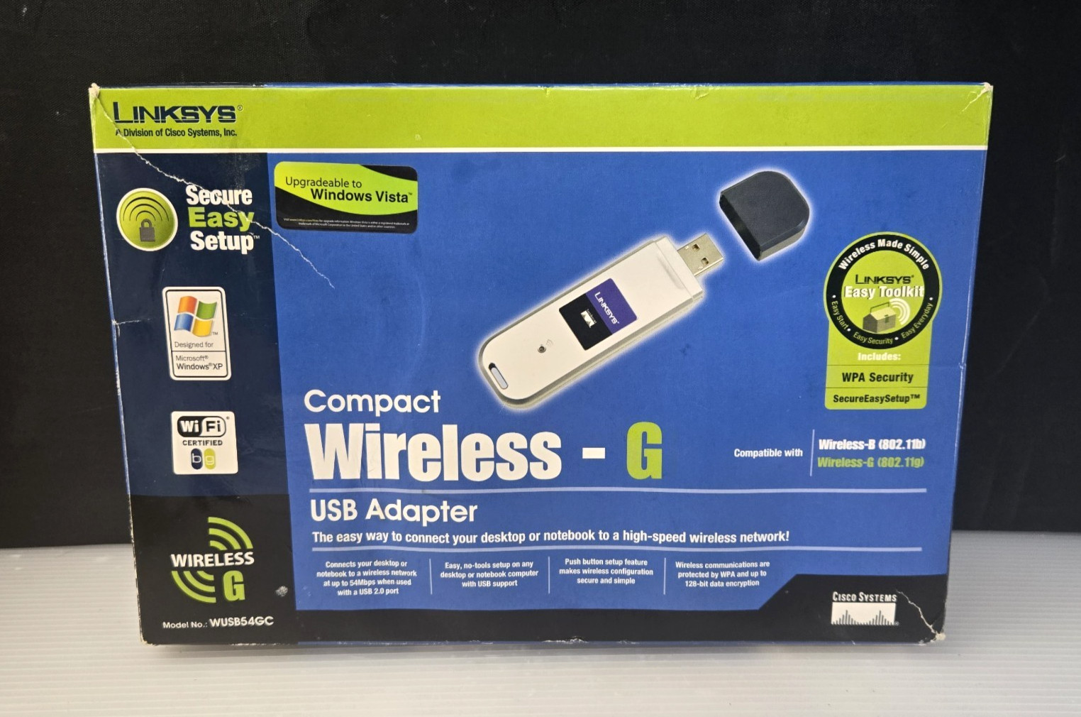 Linksys Compact Wireless-G USB Network Adapter Model WUSB54GC NEW Open Box No CD