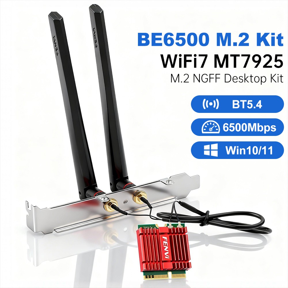 M.2 2230 WiFi 7 Card MT7925 6.5Gbps Bluetooth 5.4 Win10 Win11 for Mini Desktop
