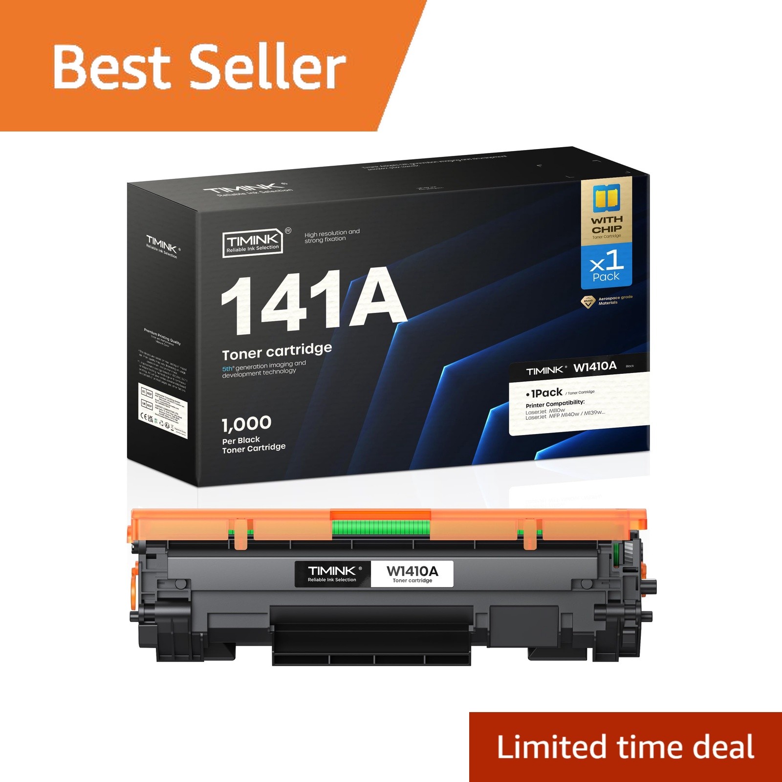 Timink 141A Black Toner Cartridge W1410A 1 Pack