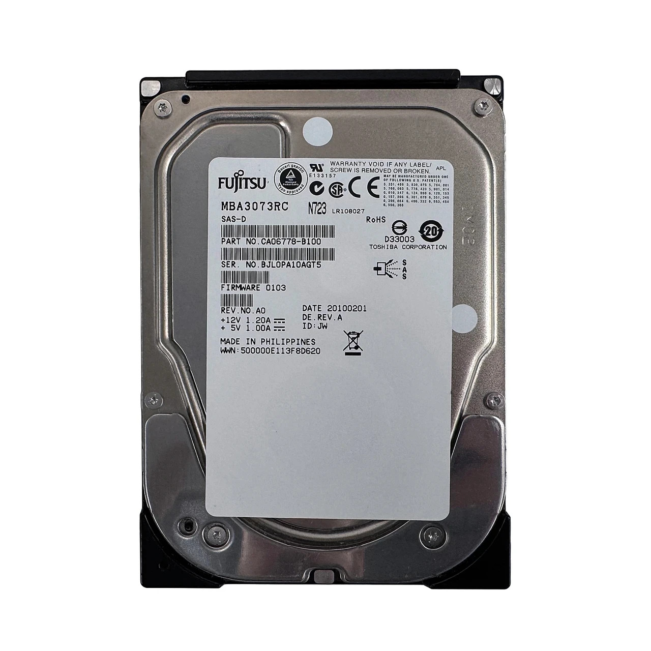 FUJITSU MBA3073RC 73GB 15K 3G SAS 3.5" HDD CA06778-B100