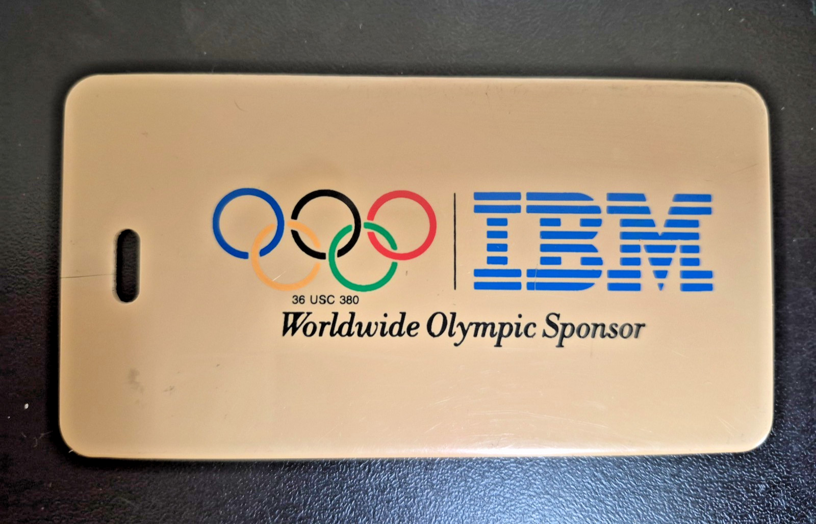 Very Rare Vintage IBM Worldwide Olympic Sponsor Luggage Tag 1996 Atlanta Olympic