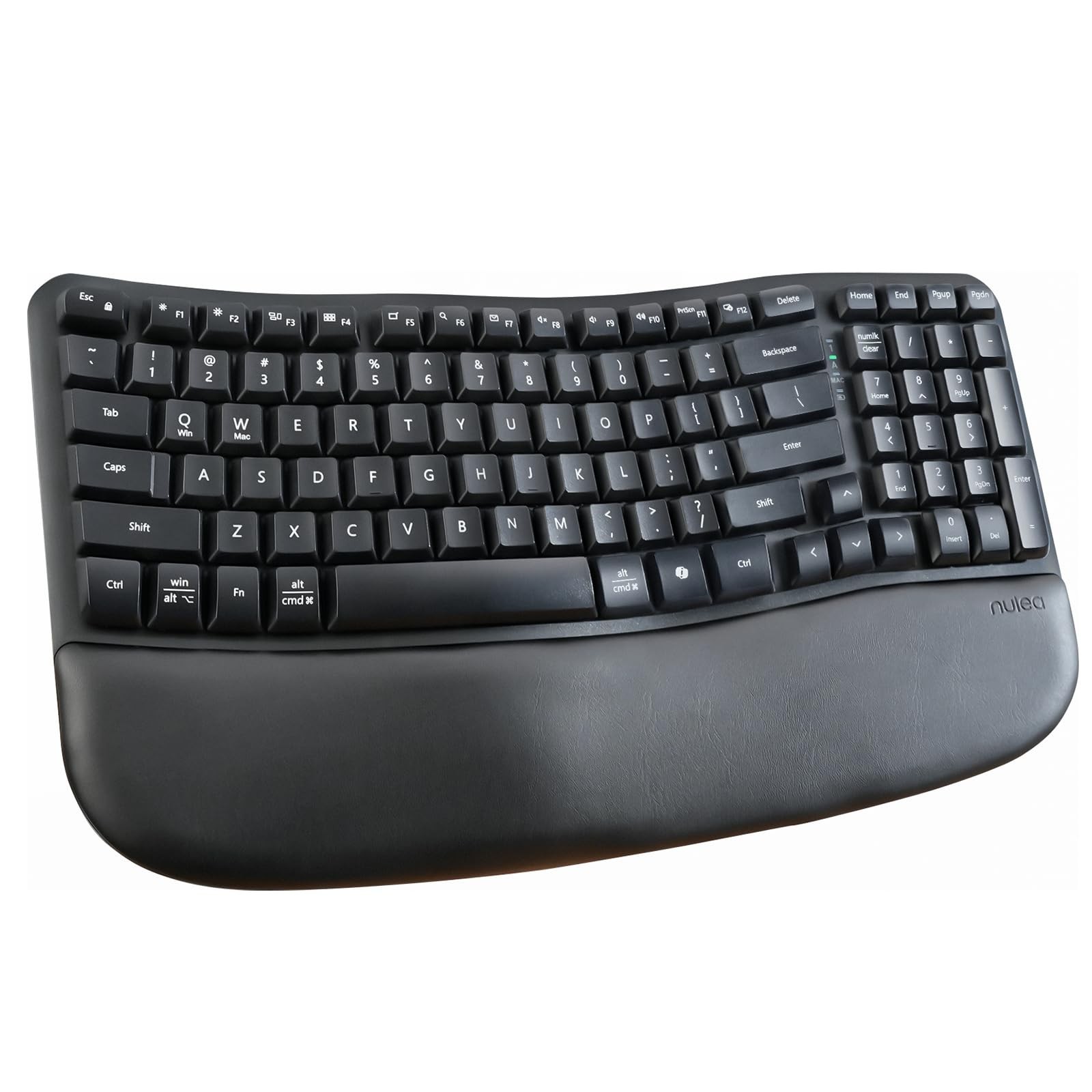 Nulea RT08 Wave Keys Wireless Ergonomic Keyboard with Cushioned Palm Rest, 2.4GH