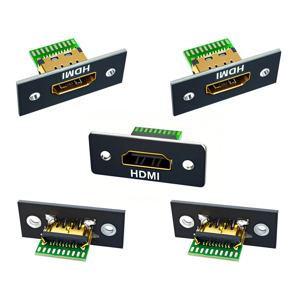 Cablecy 5pcs/set DIY OEM HDMI Type-A Female Socket Connector with Panel Mount