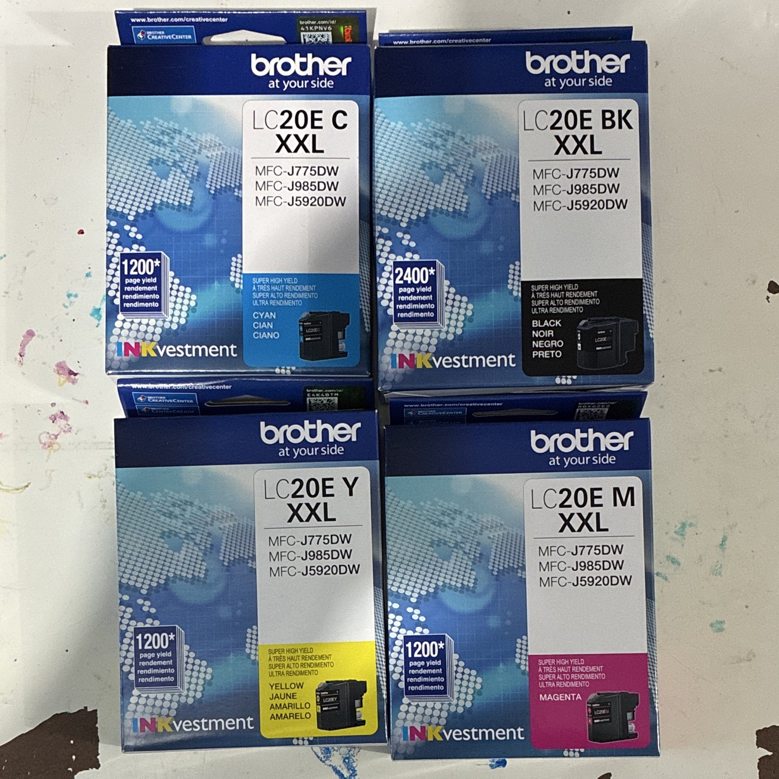 Brother LC 20E XXL Inkvestment Cartridge Set (BK, Y, C, M) Bundle