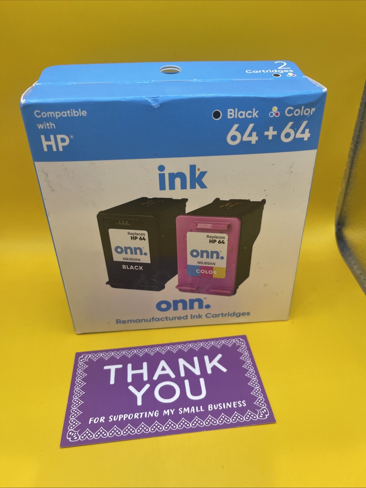 New ONN 64 Black & 64 Tri-Color Ink Cartridges Exp 3/2025