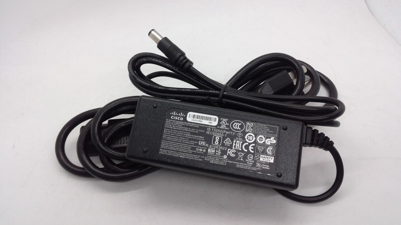 Genuine Cisco Meraki Z3 54V 0.92A MA-PWR-50WAC 50W AC ADAPTER
