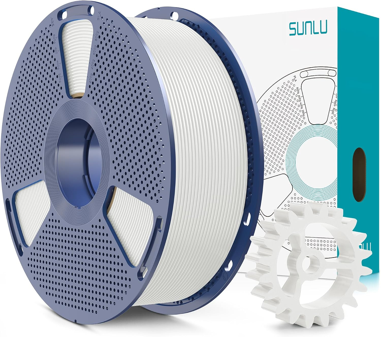 PLA+2.0 3D Printer Filament, White, 1KG | Upgraded PLA+ Filament 1.75mm, Tougher