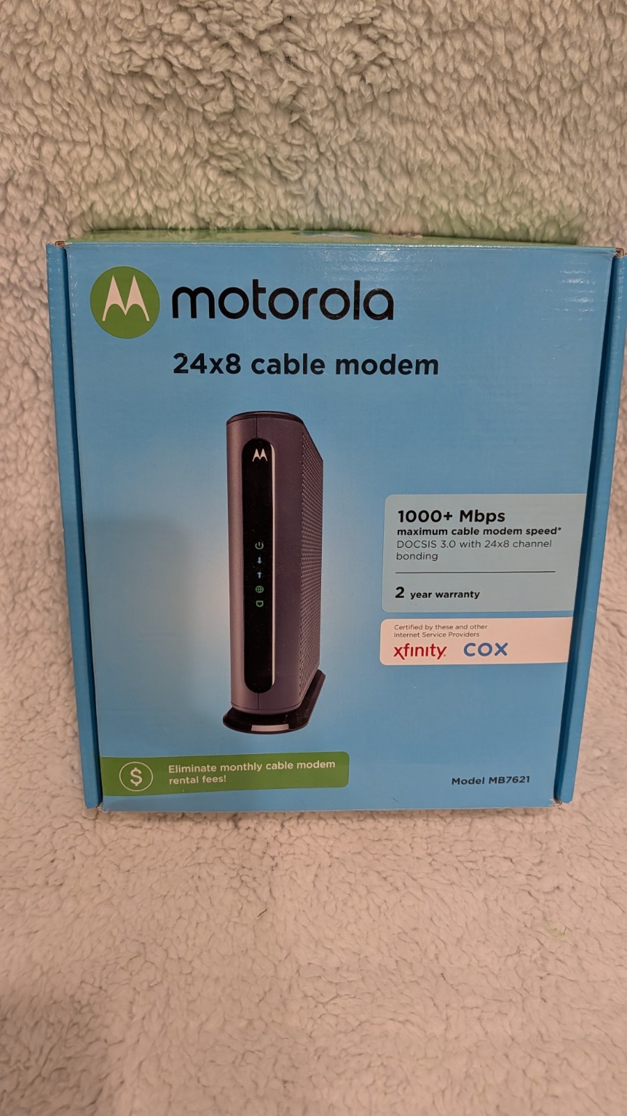 Motorola MB7621 24x8 DOCSIS 3.0 Cable Modem w/ 1Gbps Ethernet, Xfinity