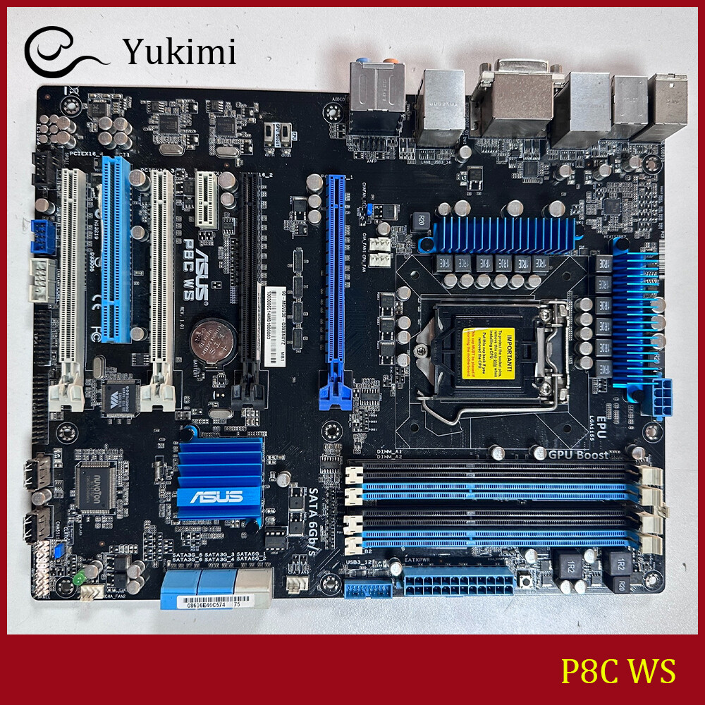 FOR ASUS P8C WS DDR3 DVI Socket 1155 32GB ATX Motherboard Test OK