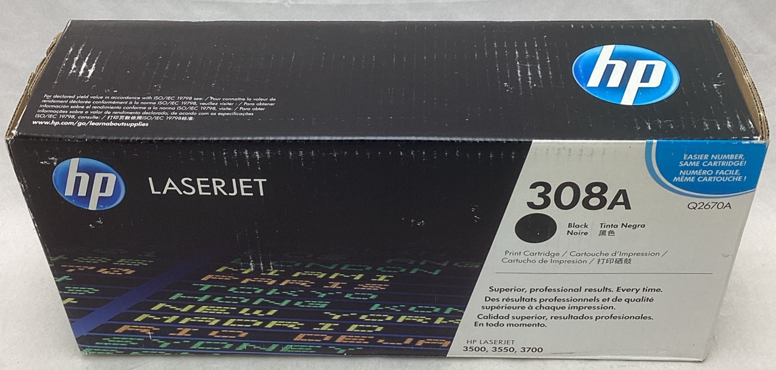 HP 308A Q2670A Genuine Black Toner / Print Cartridge LaserJet 3500 3550 3700 New