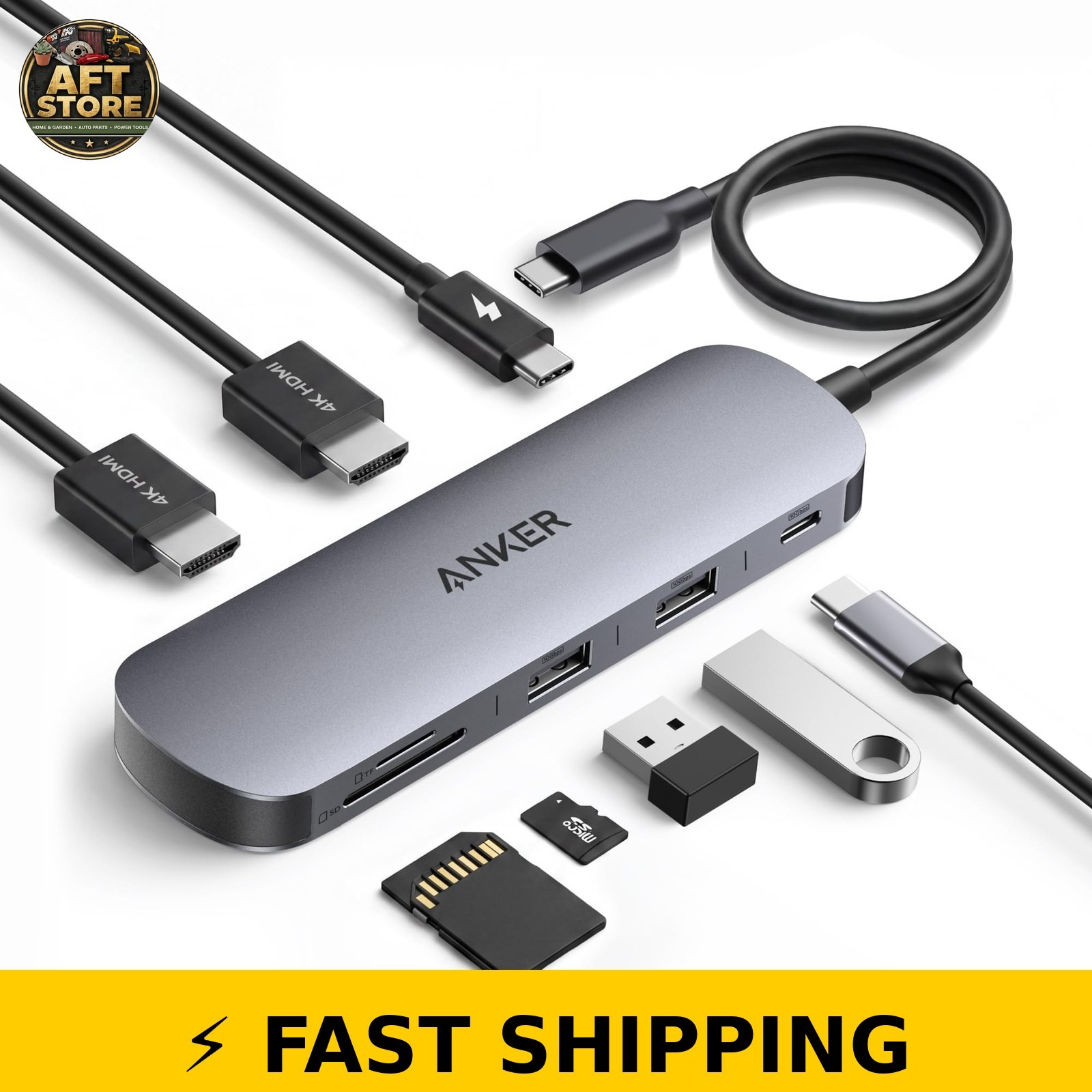 Anker Nano 8-in-1 USB C Laptop Docking Station - Dual Monitor