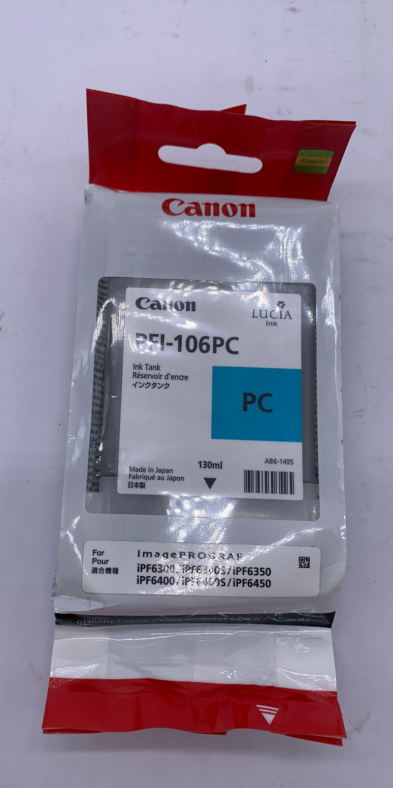 Genuine Canon 6625B001 (PFI-106PC) Photo Cyan Inkjet Cartridge, OEM