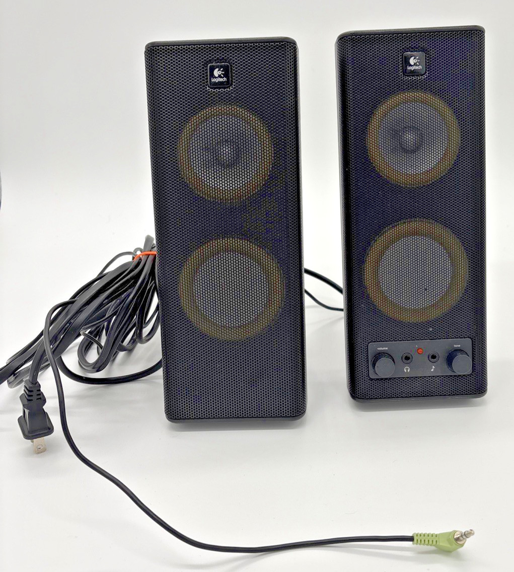 Logitech X-140 S-0264A 2.0 Channel 3.5mm 80mA Speakers 10 Set Of 2 TESTED WORKS