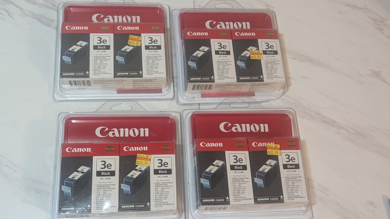 GENUINE Canon 3e Black Ink Cartridge BCI-3eBK 2 Pack NEW SEALED Two Pack-4