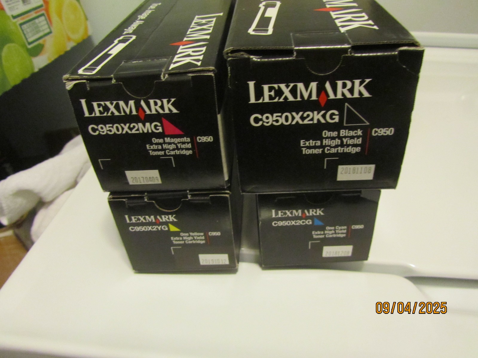 Lot of 4 Lexmark C950X2KG C950X2CG C950X2MG C950X2YG CMYK Toners