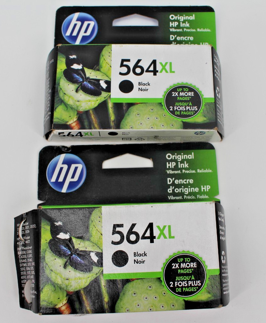 2x HP 564XL Black Ink Cartridge CN684WN – Exp.  2022 – Genuine OEM Sealed