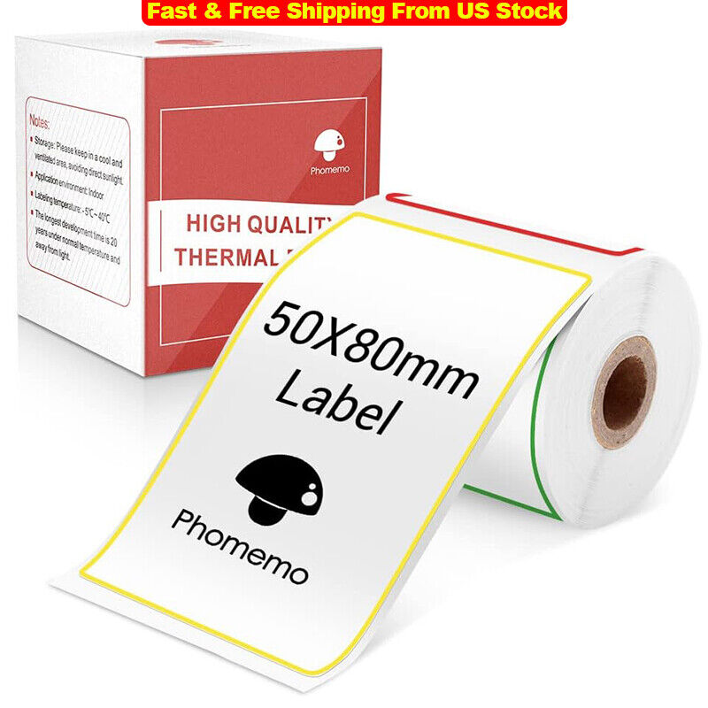 50x80mm Sticker Label Self-Adhesive Thermal Paper 100PCS/Roll for M110/M220