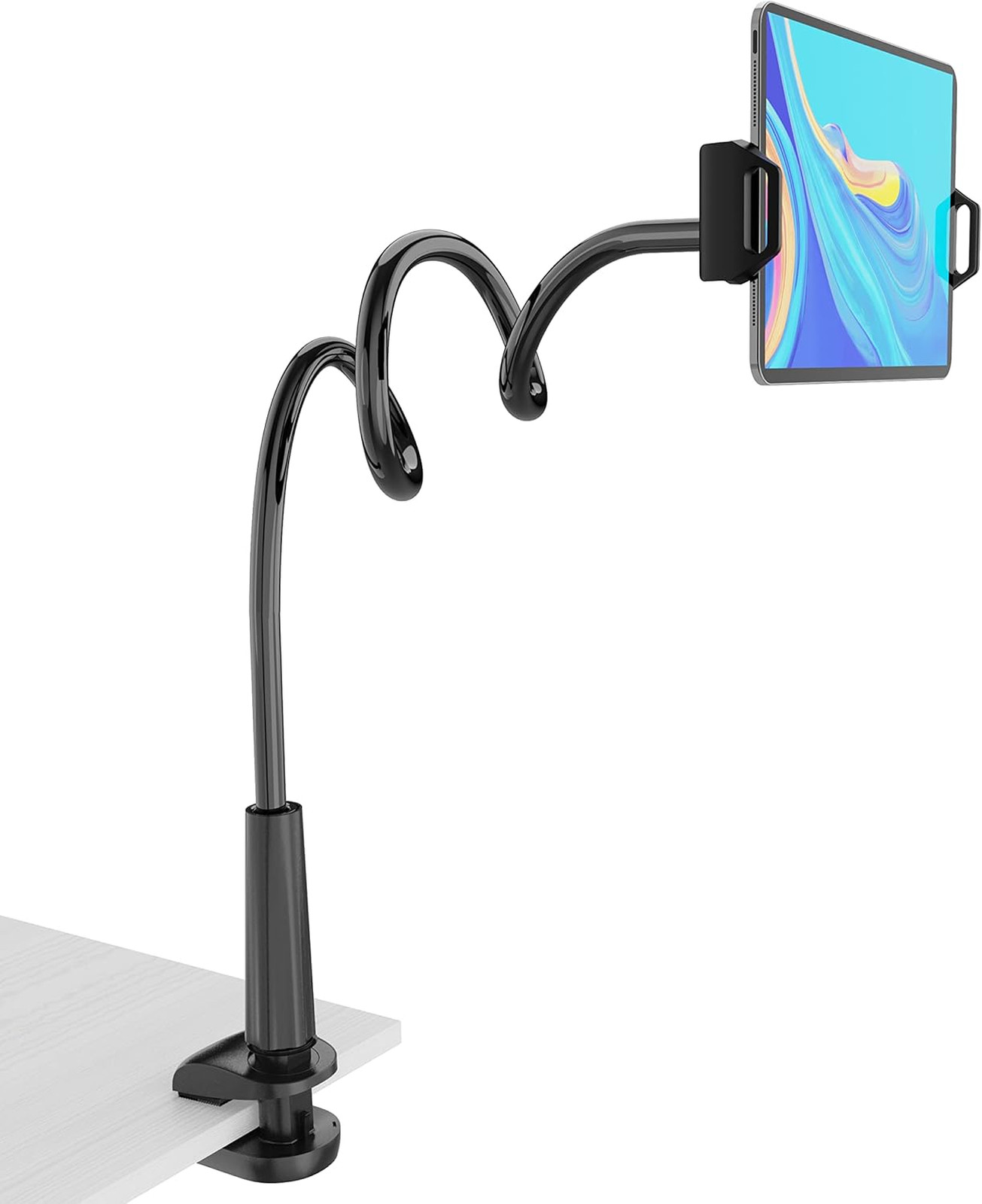 Gooseneck Tablet Holder for Bed, Flexible Adjustable Mount for iPad Kindle