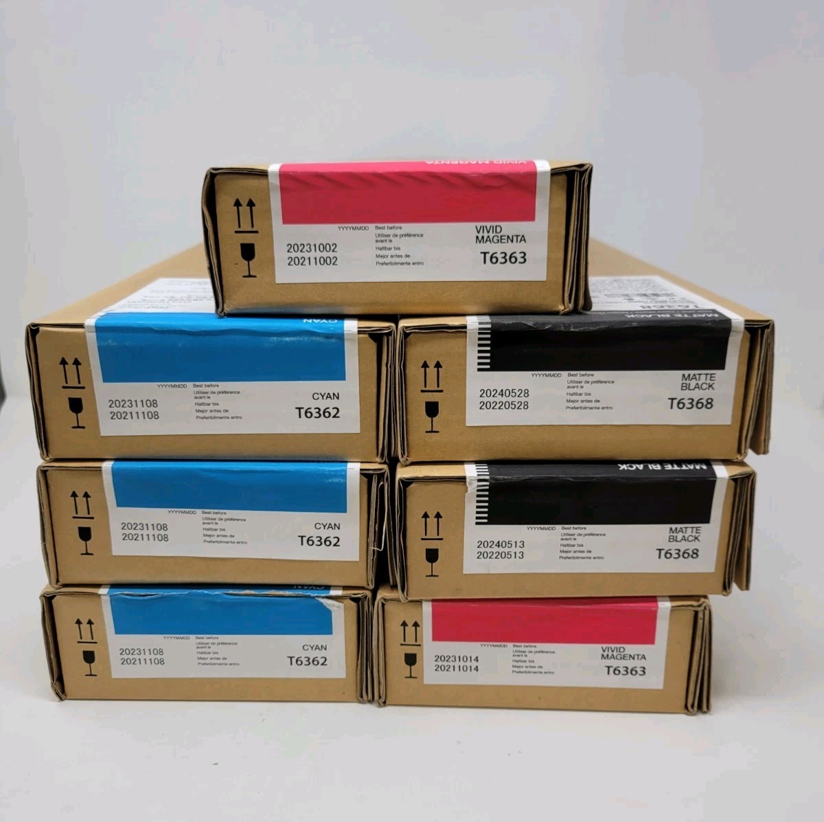7 Epson Ink Cartridges T6362 / T6363 / T6368 Stylus Pro 7700 7900 Exp 2023/2024