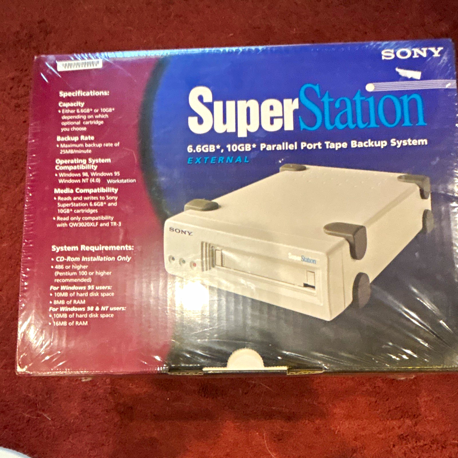 Sony SuperStation External Travan Tape Drive Parallel Port 6.6GB/10GB