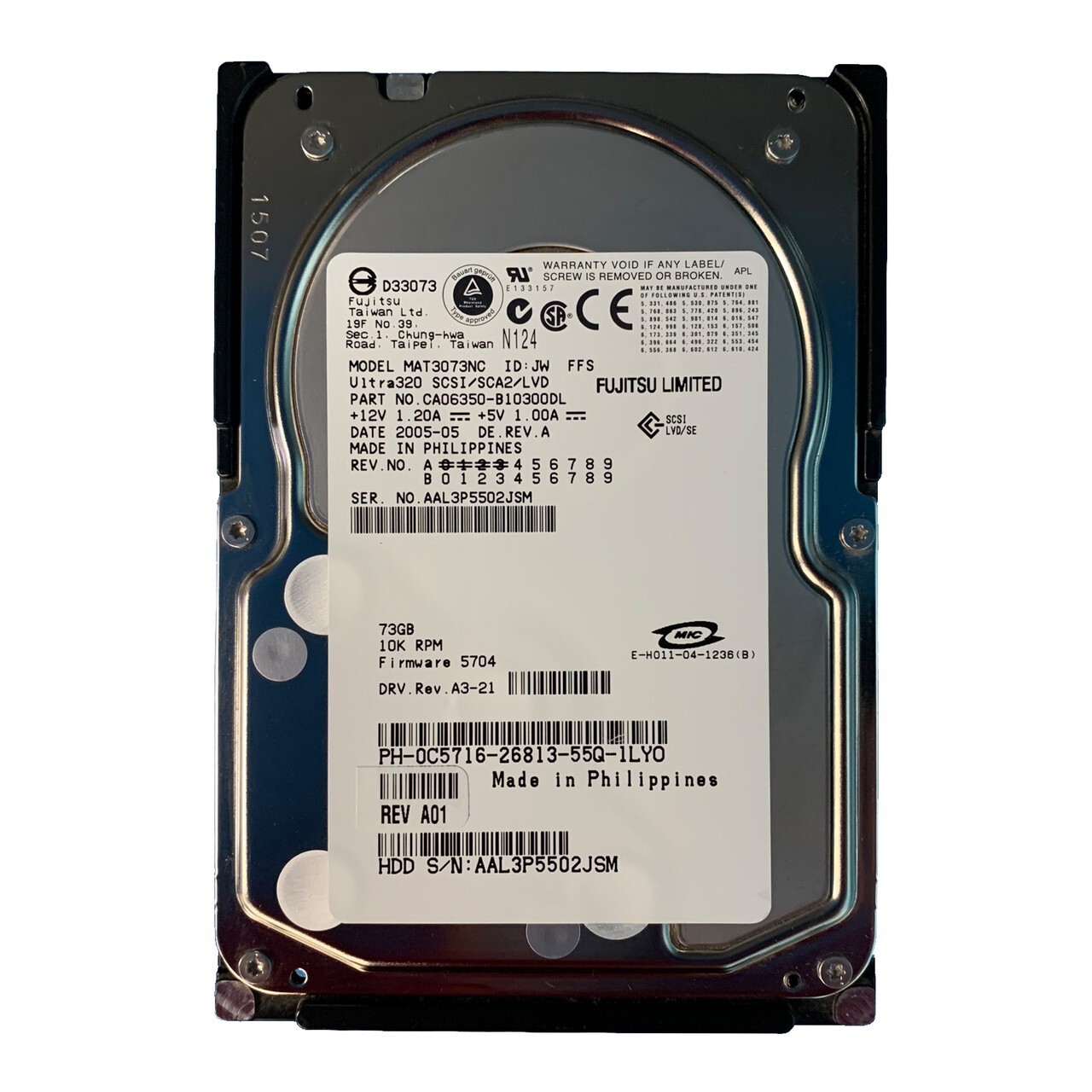 Dell C5716 73GB U320 10K 80Pin Drive MAT3073NC CA06350-B10300DL