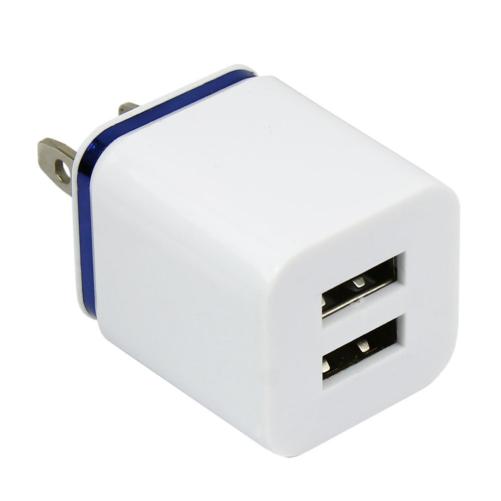 Dual Port Fast 2.0A USB Home Wall Charger Plug for iPad iPhone 13 12 11 X 6 5 5s