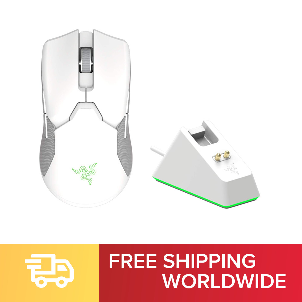 Razer RZ01-03050400-R3M1 Gaming Mouse Mercury White Wireless With Charging Stand