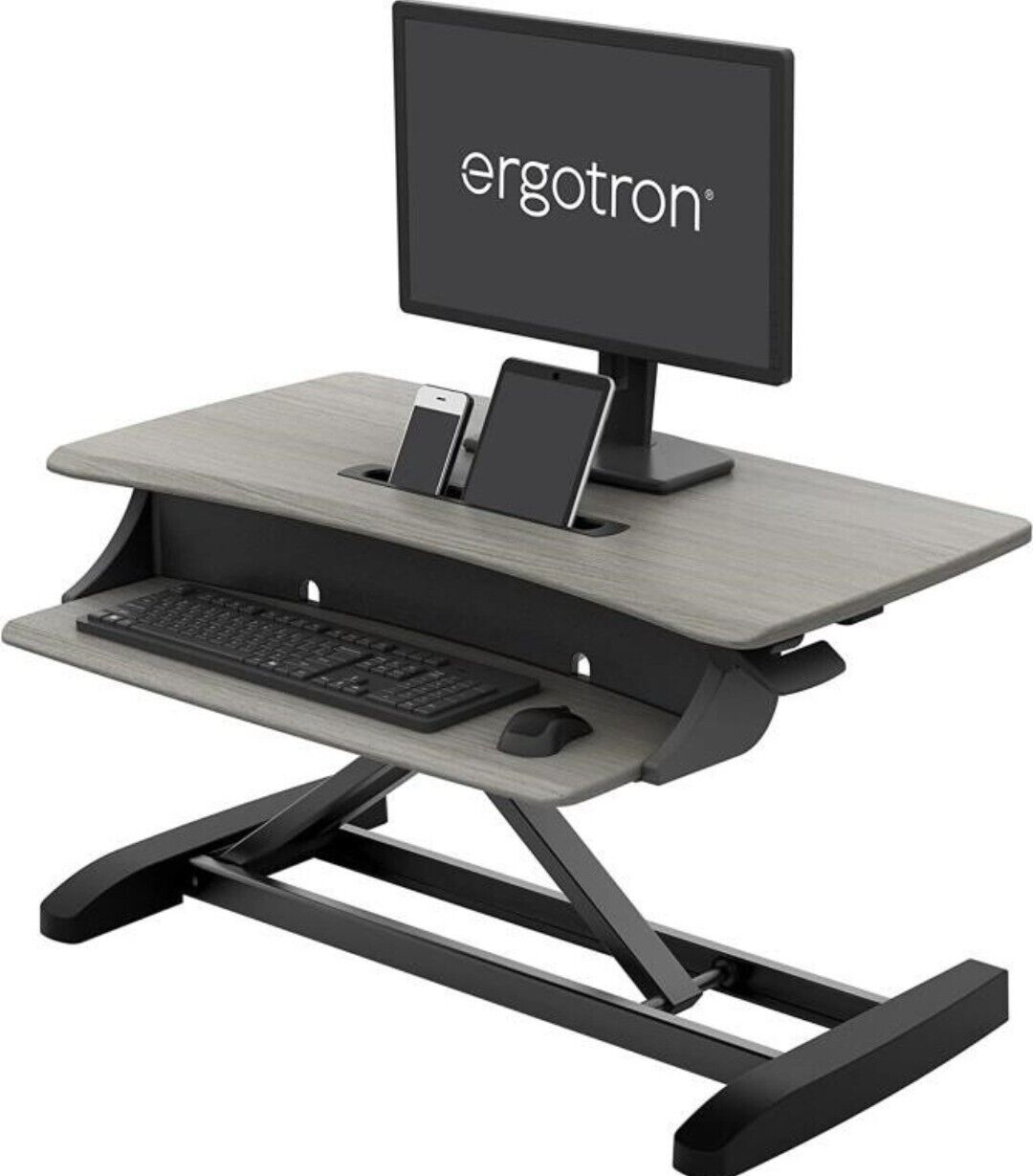 Ergotron WorkFit-Z Gray Sit-Stand Office Desk Tabletop Workstation 31