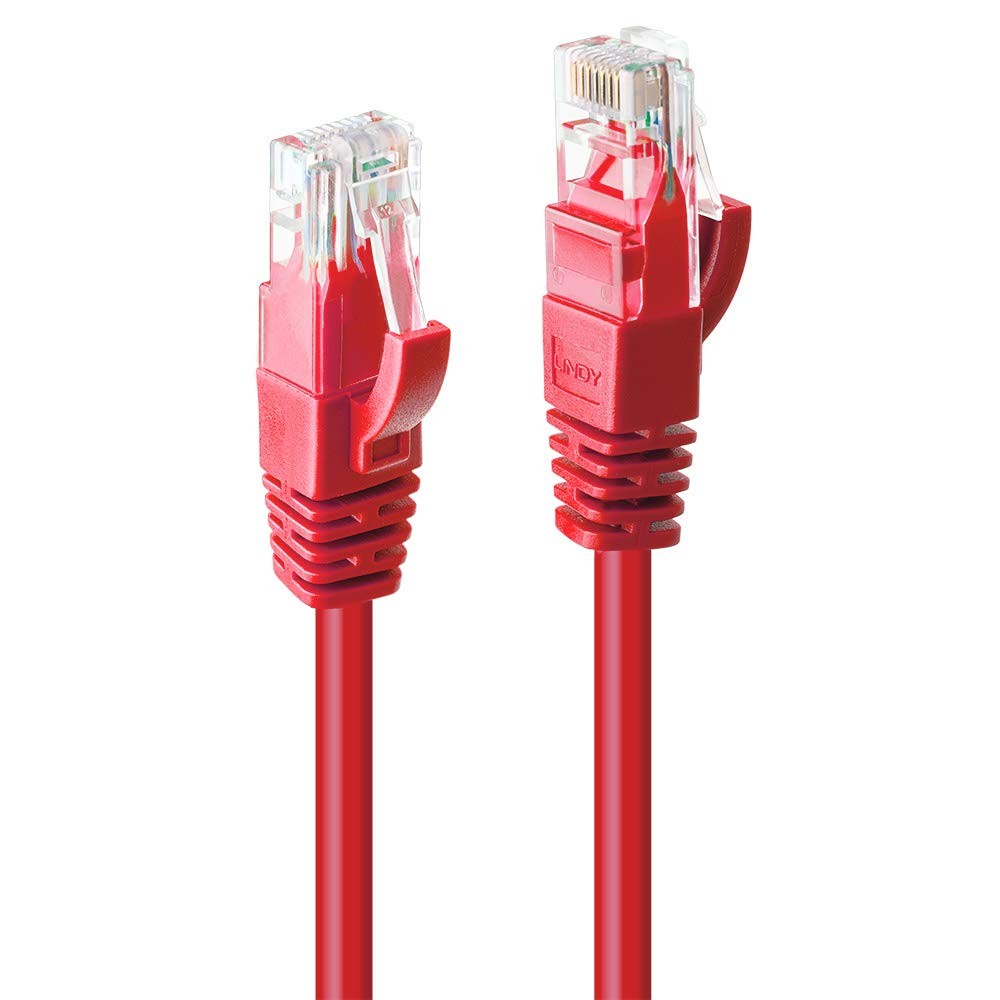 LINDY 3m Cat.6 U/UTP Network Cable, Red 3m Red