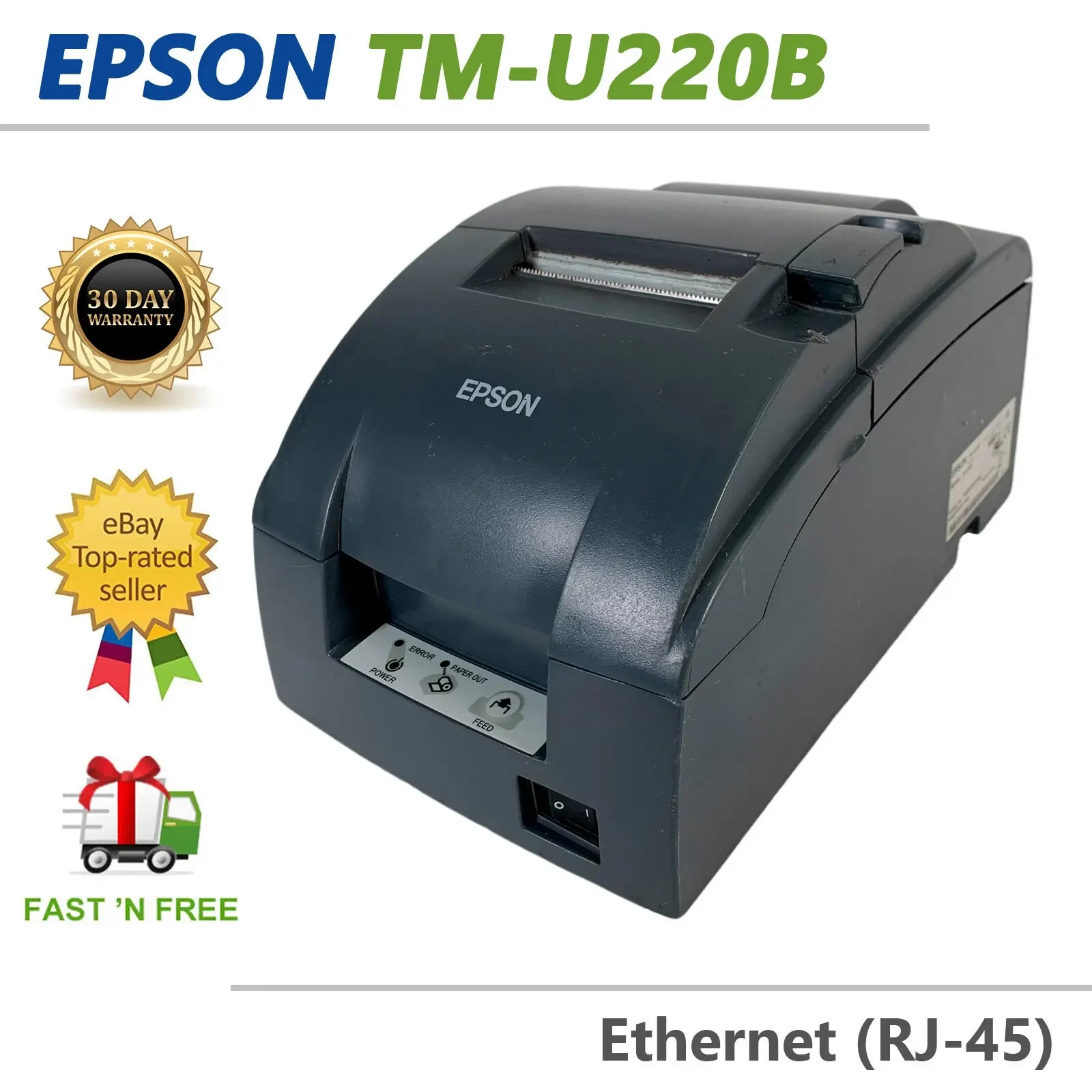 Epson TM-U220B M188B Dot Matrix POS Receipt Printer Ethernet No AC Adapter