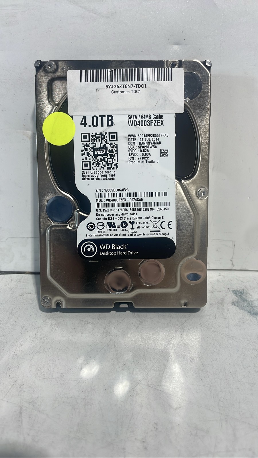 Western Digital WD Black 4TB WD4003FZEX SATA 7200RPM 64MB Cache 3.5" HDD Unit