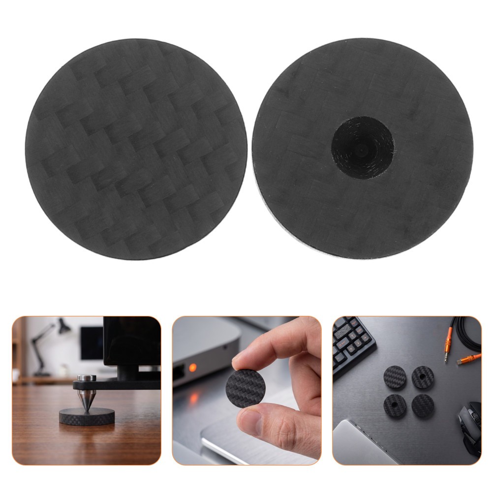 4 Pcs Carbon Fiber Speaker Feet Audio Shock-absorbing Foot Pads Home Vibration