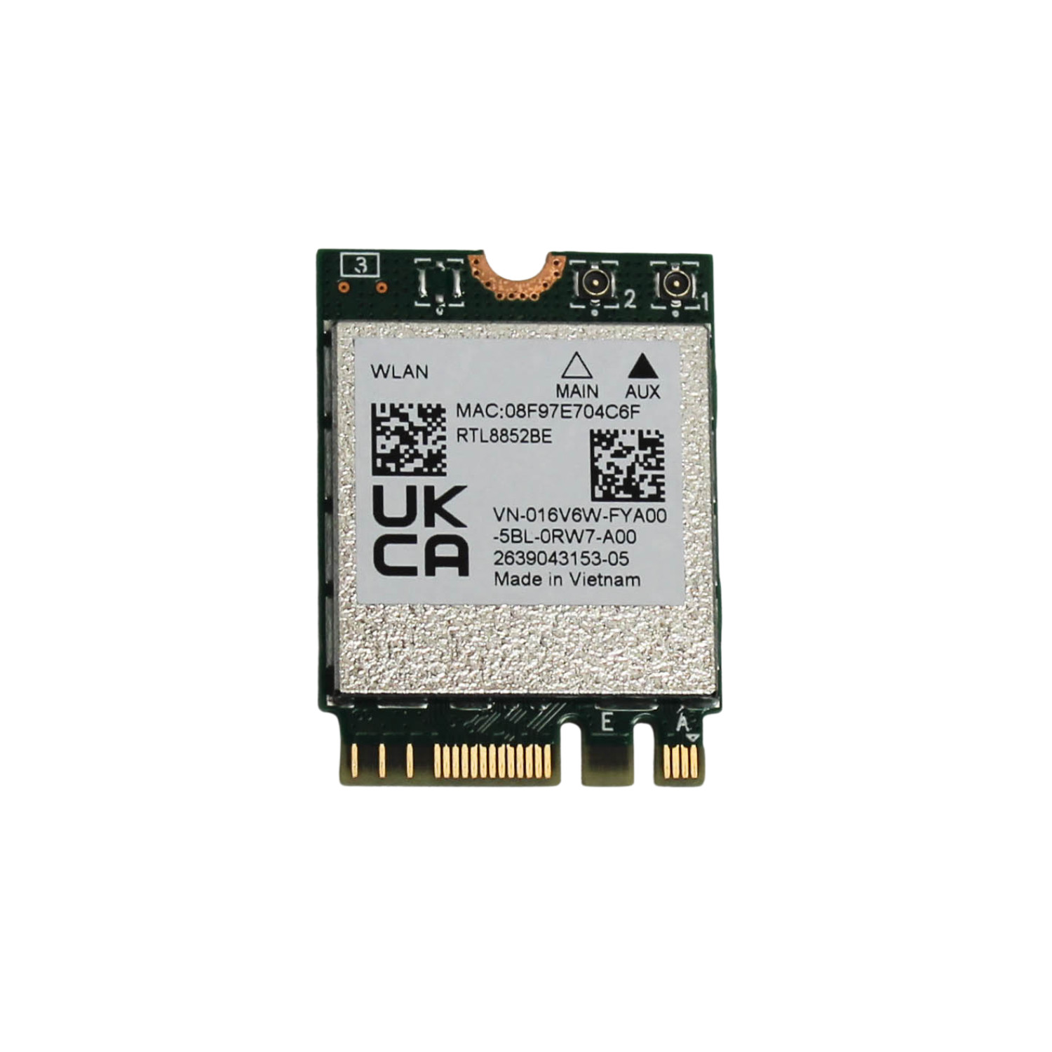 16V6W DELL WLAN CARD WIFI 6 REALTEK 15 DC15250 "GRADE A"