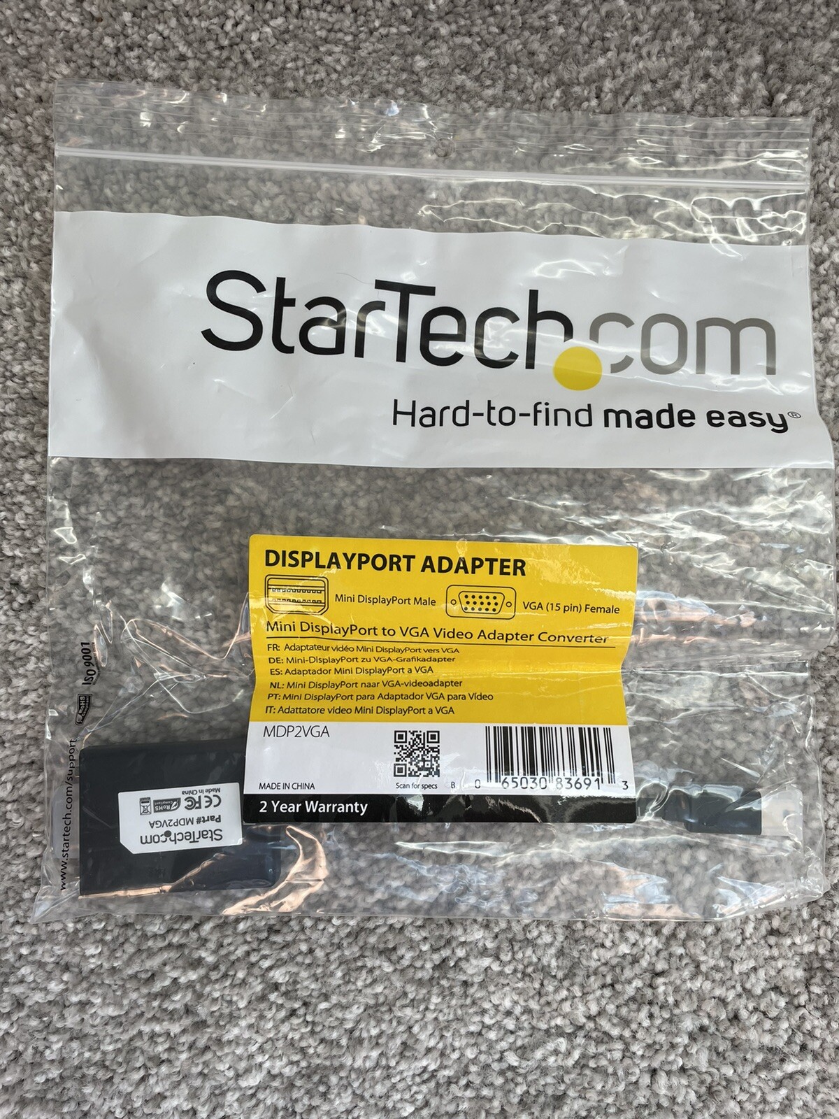 New StarTech Mini DisplayPort to VGA Adapter converter MDP2VGAW