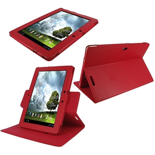 rooCASE for ASUS Transformer Prime - Dual-View Leather Case Cover Red Lot C11
