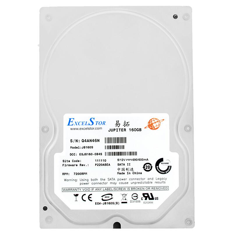 Hard Drive Excelstor Jupiter 160Gb J8160S 7200Rpm 8Mb Cache Sata II 3.5" Z